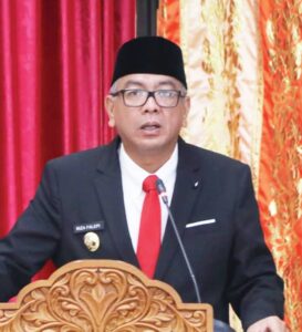 Wali Kota payakumbuh H Riza Falepi menyampaikan pidato pada HUT Kota Payakumbuh