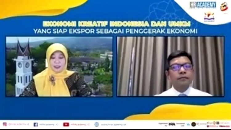 Gubernur Sumbar, Irwan Prayitno saat jadi pembicara pada Webinar Ekonomi Kreatif Indonesia dan UMKM yang Siap Ekspor sebagai Penggerak Ekonomi, Khusus Provinsi Sumbar.