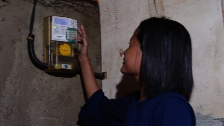 Petugas PLN sedang melakukan pemeriksaan meteran listrik.