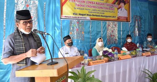 Nagari Pasia Laweh, Kecamatan Palupuah, wakili Kabupaten Agam pada Lomba Nagari berprestasi tingkat Provinsi Sumbar 2021.