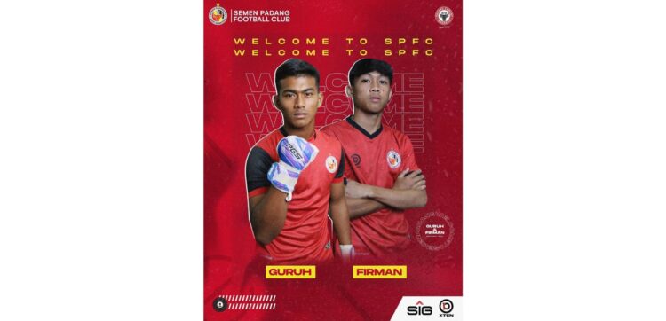 SP FC Rekrut Dua Amunisi Muda 1 AMUNISI MUDA— Dua pemain muda Semen Padang FC Firman Juliansyah berposisi sebagai gelandang dan Guruh Guwino posisi kiper.