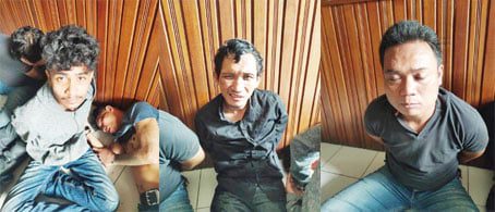 MALING GAGAL— Belum sempat santroni rumah warga, empat komplotan maling babak belur dihajar massa di Guguk Panjang, Bukittinggi, Jumat (4/6) pagi.