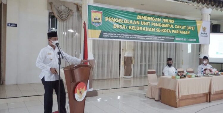 Wali Kota Pariaman Genius Umar, kemarin, memuka secara resmi bimtek pengelolaan Unit Pengumpul Zakat (UPZ) desa/kelurahan se-Kota Pariaman.