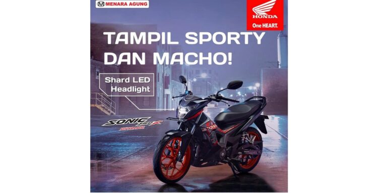 Khusus Bulan Juli,Beli Honda Sonic 150R Bonus Helm Ekslusif 1 MAKIN AGRESIF-Honda Sonic 150R tampil makin agresif yang membuat penggunanya bangga memiliki sepeda motor ini.