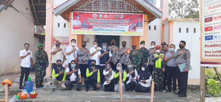ISOLASI—Posko PPKM mikro dan rumah isolasi Covid-19 di Nagari Sijunjung, Kecamatan Sijunjung untuk penanganan Covid-19 di nagari dengan menggunakan 8 persen  dana desa.