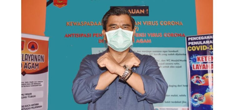 Ketua Harian Satuan Tugas Penanganan Covid-19 Kabupaten Agam, Drs. Martias Wanto Dt. Maruhun.