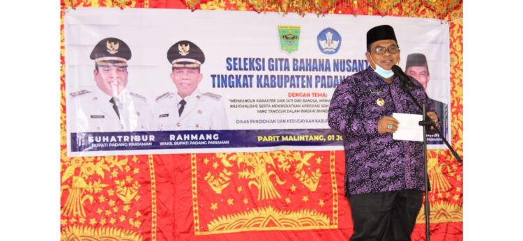 an Suhatri Bur, kemarin, membuka seleksi Gita Bahana Nusantara (GBN) tingkat Kabupaten Padangpariaman, kemarin.