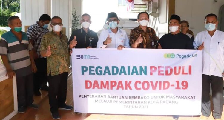 Salah satu perusahaan yang memberikan donasi Covid-19 kepada Pemko Padang.