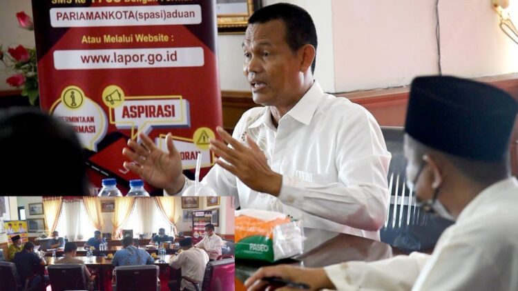 SAMBUTAN— Wali Kota Pariaman H Genius Umar memberikan sambutan pada acara.