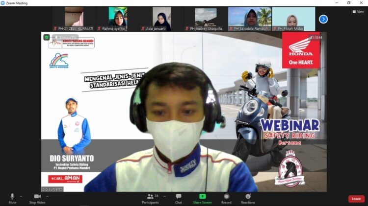 webinar--PT Hayati Pratama Mandiri bersama dengan seluruh jaringan sepeda motornya aktif dengan kegiatan pengenalan safety riding melalui webinar.