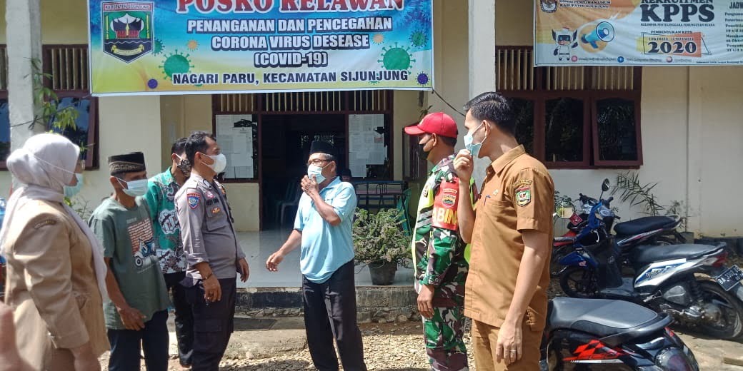 Posko relawan penangangan dan pencegahan Covid 19 Nagari Paru Kecamatan Sijunjung Kabupaten Sijunjung