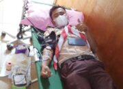 Kwarcab Kota Sawahlunto Bagi-bagi Masker dan Donor Darah