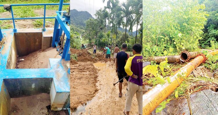 RUSAK— Kondisi kerusakan intake Perumda Air Minum Kota Padang akibat terjangan banjir.