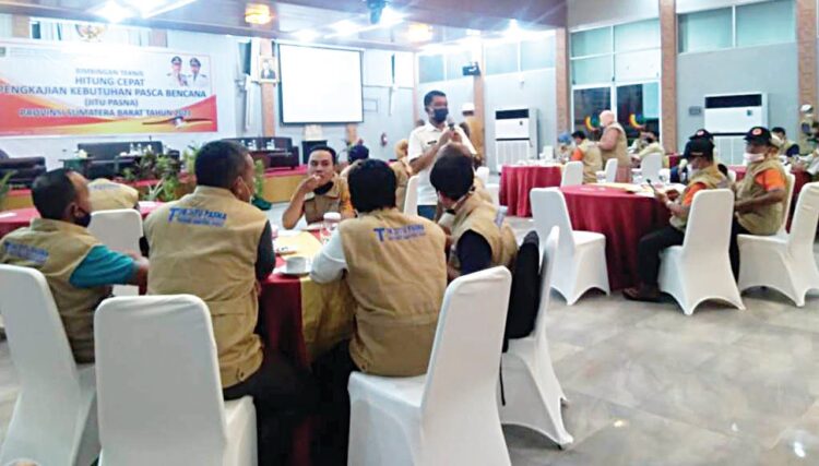 Data Bencana Provinsi Sumbar Tidak Valid dan Tumpang Tindih, Banyak Aparatur Pemerintah Terseret ke Ranah Hukum 1 BIMTEK JITU PASNA BPBD— Sumbar mengadakan Bimbingan Teknis Hitungan Cepat Pengkajian Kebutuhan Pascabencana (Jitu Pasna) Provinsi Sumbar, Kamis (9/9).