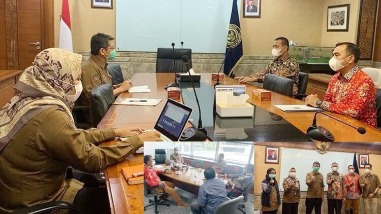 PERTEMUAN— Wali Kota Pariaman Genius Umar melakukan pertemuan membahas iven yang bisa dilakukan usai pertemuan dengan Menparekraf Sandiaga Uno.