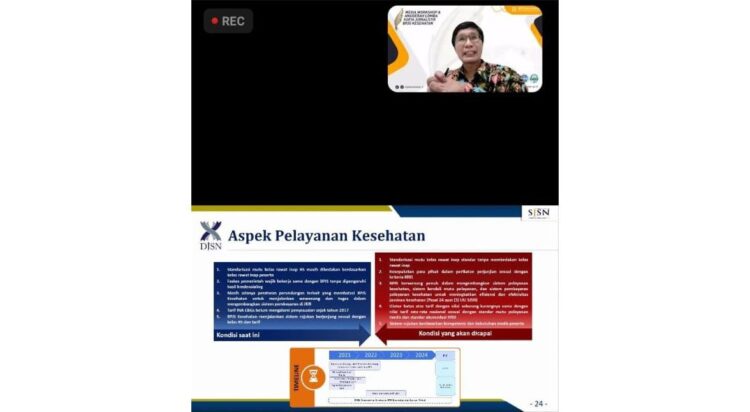 LOMBA—Kegiatan Webinar Media Workshop dan Anugerah Lomba Karya Jurnalistik BPJS Kesehatan tahun 2021 secara virtual, Jumat (29/10).