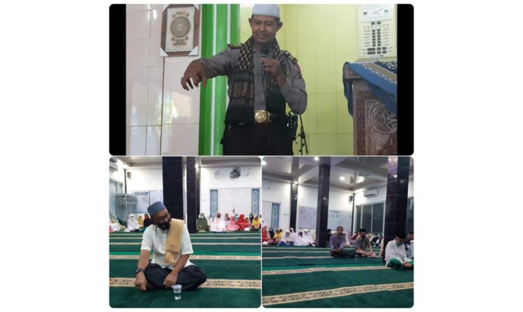 CERAMAH— Kabagren Polres Kepulauan Mentawai AKP H Syafrizen. SH DT Rang Batuah saat ceramah.