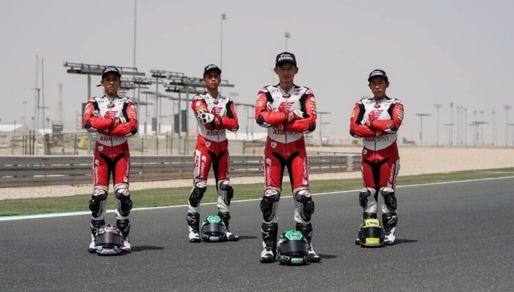 BANGGAKAN— Empat dari enam pembalap Astra Honda yang bertekad akan membanggakan bangsa, yang akan digelar di Mandalika International Street Circuit NTB.