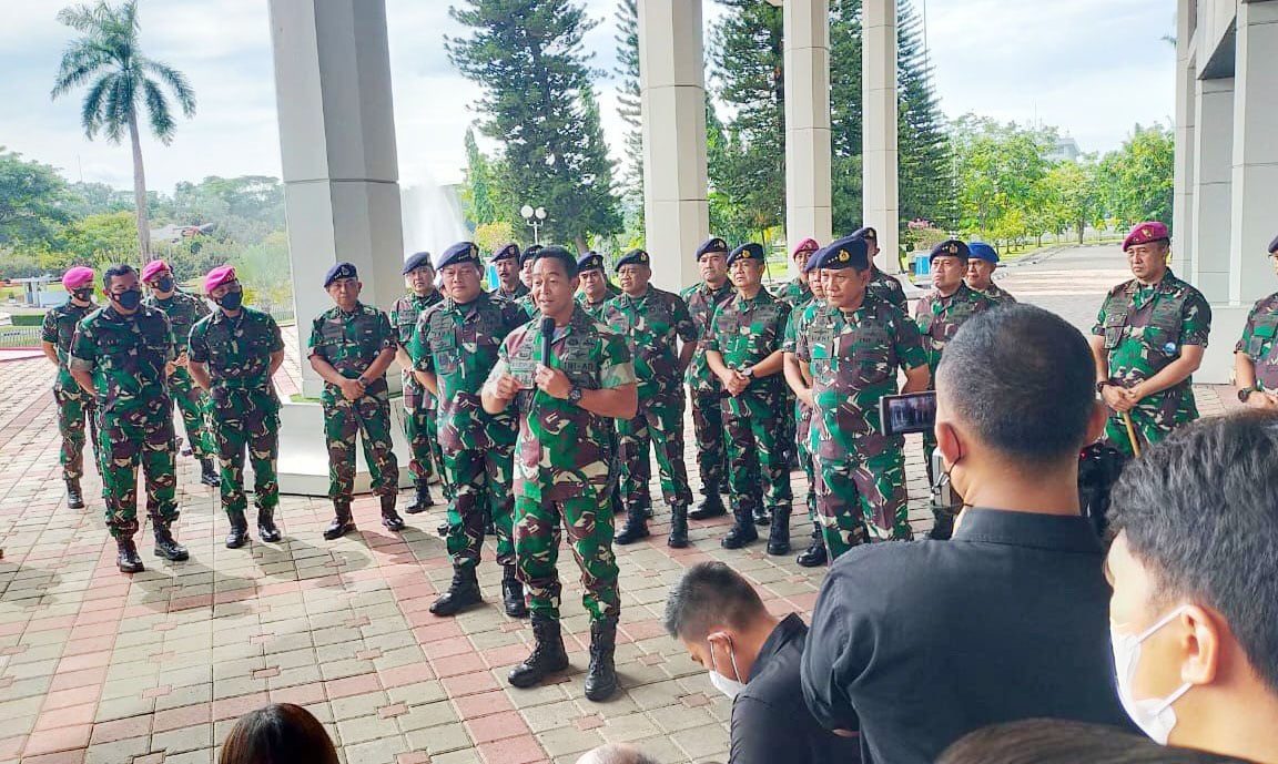 Panglima TNI Jenderal Andika Perkasa di Mabesal Jakarta Senin 22 11