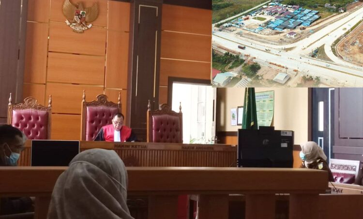 SIDANG PRAPERADILAN— Suasana sidang praperadilan yang diajukan tersangka dugaan korupsi ganti rugi lahan pembangunan jalan tol di Taman Kehati Padangpariaman yang saat ini ditangani oleh Kejati Sumbar.