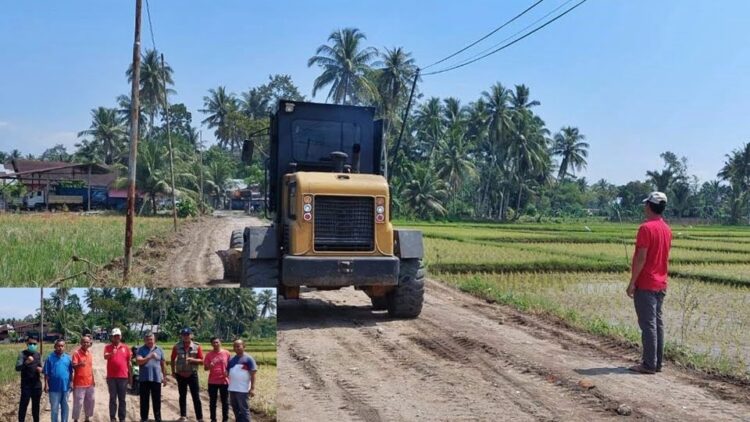 PEMBUKAAN JALAN—Wako Pariaman Genius Umar  memantau langsung pembangunan  jalan dari Dusun Lapai Desa Cimparuh Kecamatan Pariaman Tengah ke Dusun Ikua Kampung Desa Bungo Tanjung kec. Pariaman Timur.