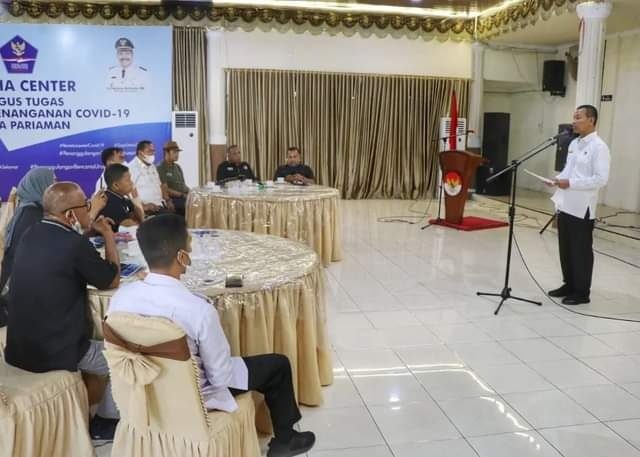 ARAHAN— Wako Pariaman Genius Umar berikan arahan saat launching iven wisata, kemarin.