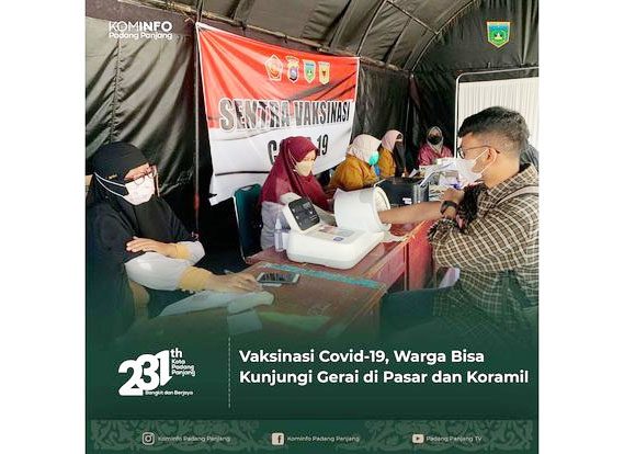 Warga yang belum menjalankan vaksinasi dapat mengunjungi gerai vaksin Covid-19 yang berada di bawah Kantor Bidang Pengelolaan Pasar di Jalan Imam Bonjol serta Markas Koramil 01/PP di Jalan Sudirman.