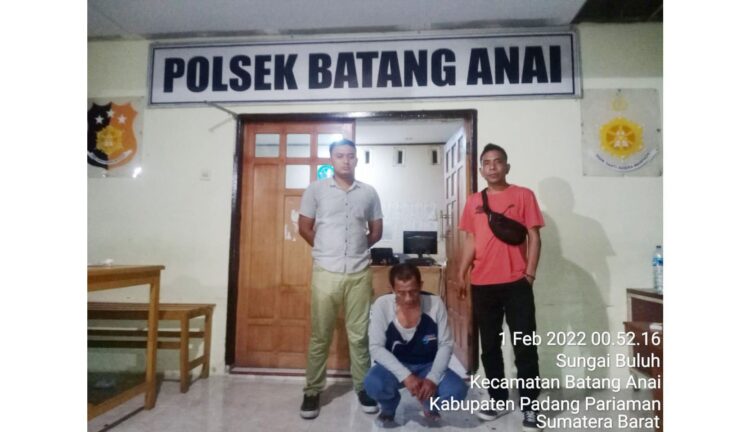 DIDUGA MENIPU— Personel Polsek Batang Anai menggiring oknum Satpol PP yang diduga melakukan penipuan terhadap pencari kerja.