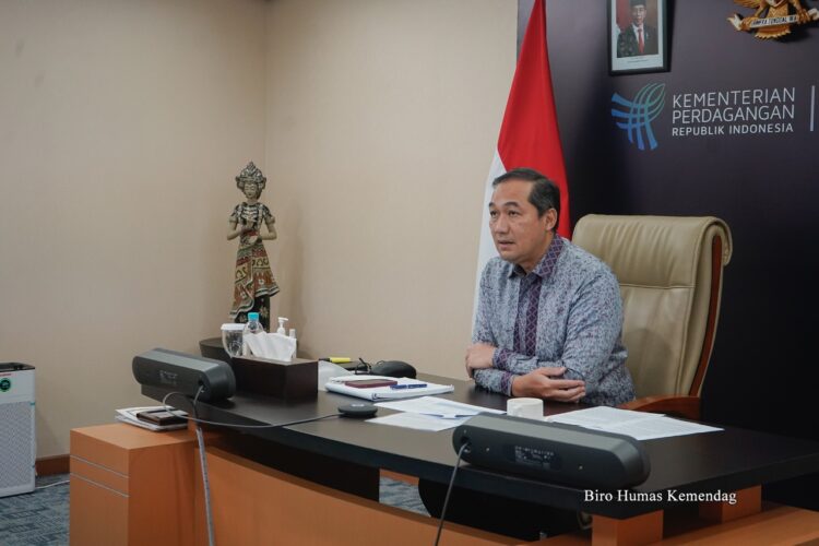 Menteri Perdagangan, Muhammad Lutfi menggelar konferensi pers terkait ketersediaan minyak goreng yang dilaksanakan secara virtual, Jakarta, Rabu (9/3/2022).