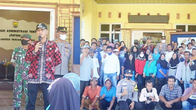 SAMBUTAN—Camat Pariaman Utara, Ahadi Nugraha berikans ambutan pada acara kemarin.