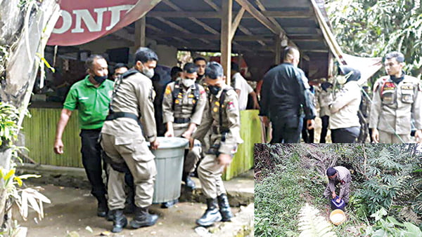 JUAL TUAK— Satpol PP Kota Padang bersama Dinas Perdagangan menggelar razia penyakit masyarakat (pekat). Dalam razia, Kamis (17/3) sore itu, petugas mendapati minuman jenis tuak di tiga titik lokasi di kawasan Padang Selatan.