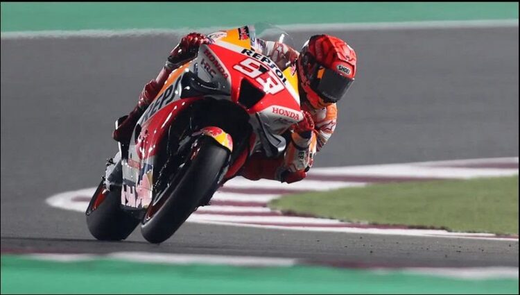 FOKUS—Marc Marquez pembalap Spanyol yang memperkuat tim Repsol Honda juara dunia MotoGP sebanyak 6 kali fokus di Mandalika 2022.