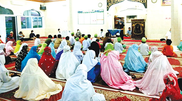PATUHI PROKES— Pelaksanaan Pesantren Ramadhan tahun lalu yang masih dalam pandemi tetap mematuhi protokol kesehatan. Tahun ini, pesantren akan digelar serentak pada 9 April mendatang.