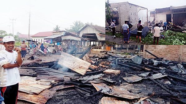 PUING— Puing-puing kebakaran yang terjadi Jumat (4/3) dinihari di kawasan Pasar Tradisional Nagari Sitiung. Dalam kejadian tersebut, 8 unit ruko ludes dimakan api