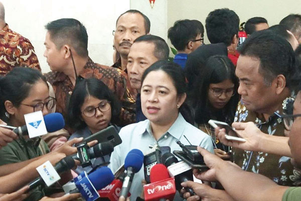 Mbak Puan Singgung Utang Indonesia Terkait Palestina 1 JELASKAN—Ketua DPR Puan Maharani saat menjelaskan kepada wartawan pekan lalu.