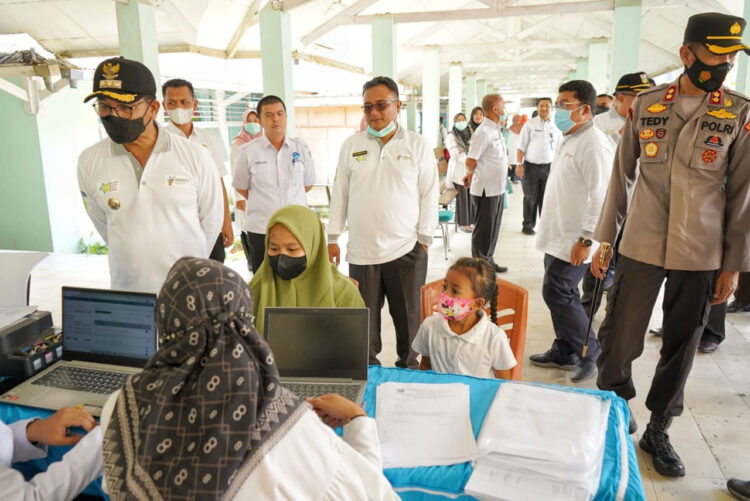 LAUNCHING— Pemkab Solsel menggelar launching gebyar Pekan Imunisasi Dunia (PID) Tahun 2022.