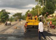 Jelang Hari Lebaran 1443 H, Ruas Jalan Lintas Tengah Sijunjung Bebas Lubang