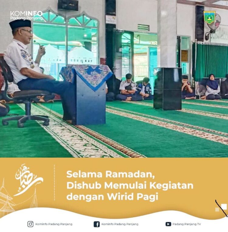 Jajaran Dinas Perhubungan (Dishub) menjadikan pengajian pagi sebagai tugas rutin, sebelum bertugas ke lapangan.