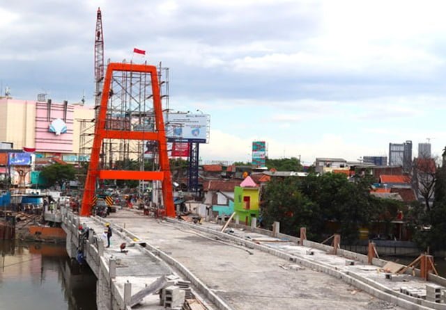 Ilustrasi--Proyek pembangunan jembatan.