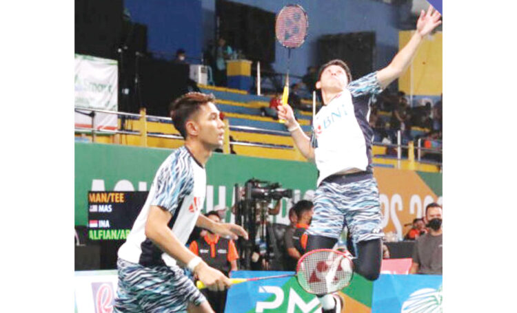 Fajar Alfian-Muhammad Rian Ardianto saat berlaga di Kejuaran Asia 2022.
