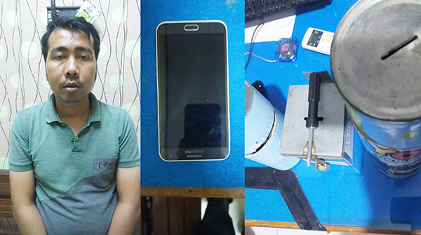 PENCURI— Pelaku Niko Erlangga (32) diamankan di Polsek Koto Tangah lantaran terlibat kasus pencurian.