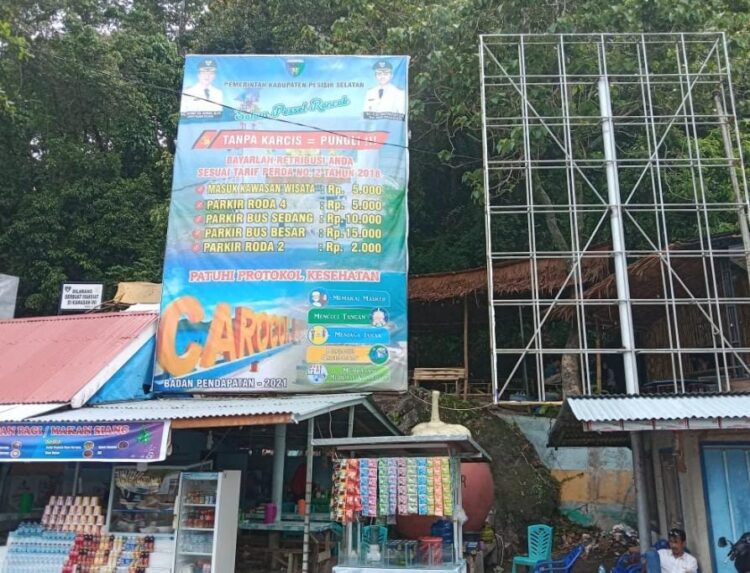 tarif tiket ke kawasan pantai carocok painan