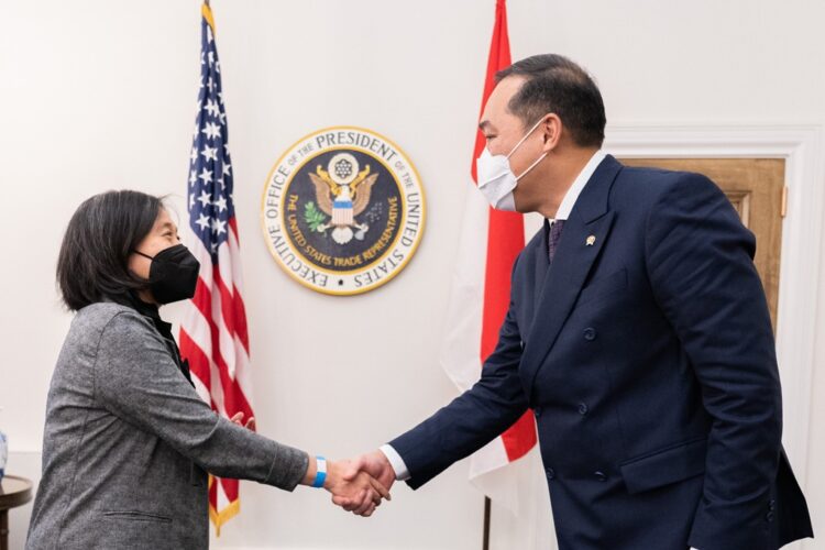 Menteri Perdagangan RI, Muhammad Lutfi melakukan pertemuan dengan Ambassador United States Trade Representative (USTR), Katherine Tai di Washington D.C, Amerika Serikat, Rabu (11 Mei 2022).