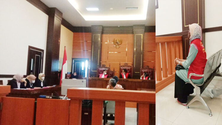 SIDANG— Suasana sidang kasus dugaan korupsi koperasi dengan terdakwa Elyanda Omaria di Pengadilan Tipikor Padang.