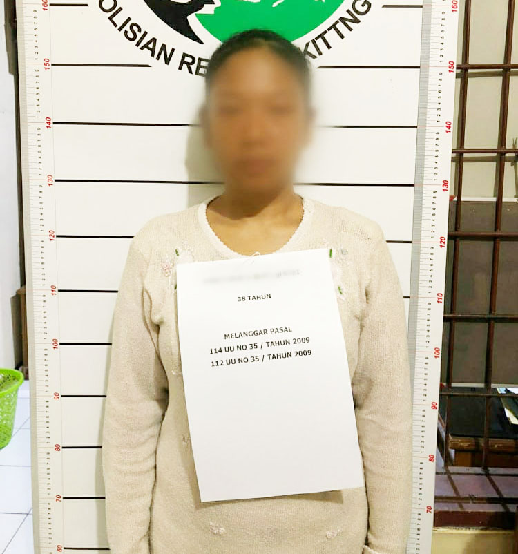 IRT— Pelaku DPS yang berjenis kelamin perempuan dan berstatus IRT ditangkap jajaran Polres Bukittinggi terkait kasus peredaran sabu.