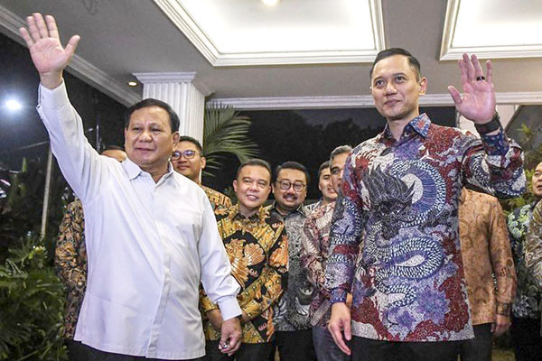 Soal Koalisi Pilres, Prabowo: Biasanya Jelang Pendaftaran, Menhan RI Ajak Pemuda Indonesia lebih Produktif 1 BERTEMU— Ketum Gerindra, Prabowo Subianto saat bertemu Ketum Partai Demokrat Agus Harimurti Yudhoyono (AHY).