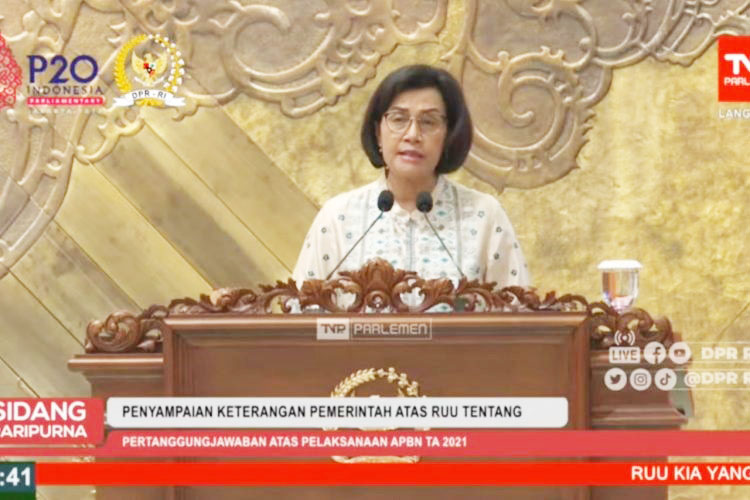Menteri Keuangan (Menkeu) Sri Mulyani Indrawati. (screenshot YT TV Parlemen)