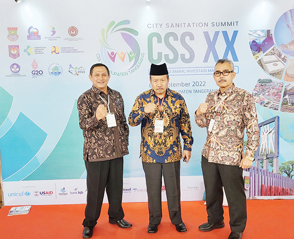 HADIRI KEGIATAN— Bupati Agam, Andri Warman menghadiri kegiatan pelaksanaan CSS ke XX yang digelar Aliansi Kabupaten Kota Peduli Sanitasi (AKKOPSI).