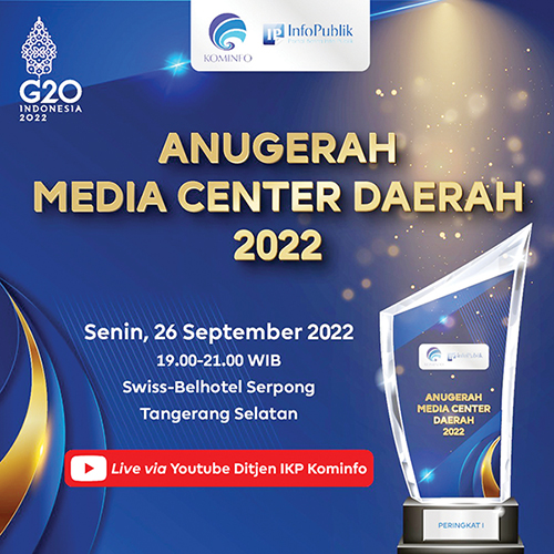 AMC Terima Anugerah MC Daerah 2022 dari Kemenkominfo RI 1 Media Center Bakal Terima Anugerah MC Daerah 2022 dari Kemenkominfo RI