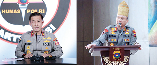 DITUNJUK KAPOLRI— 
Irjen Rusdi Hartono yang ditunjuk oleh Kapolri menjabat sebagai Kapolda Sumbar. Sementara Irjen Teddy Minahasa Putra Jabat Kapolda Jatim.